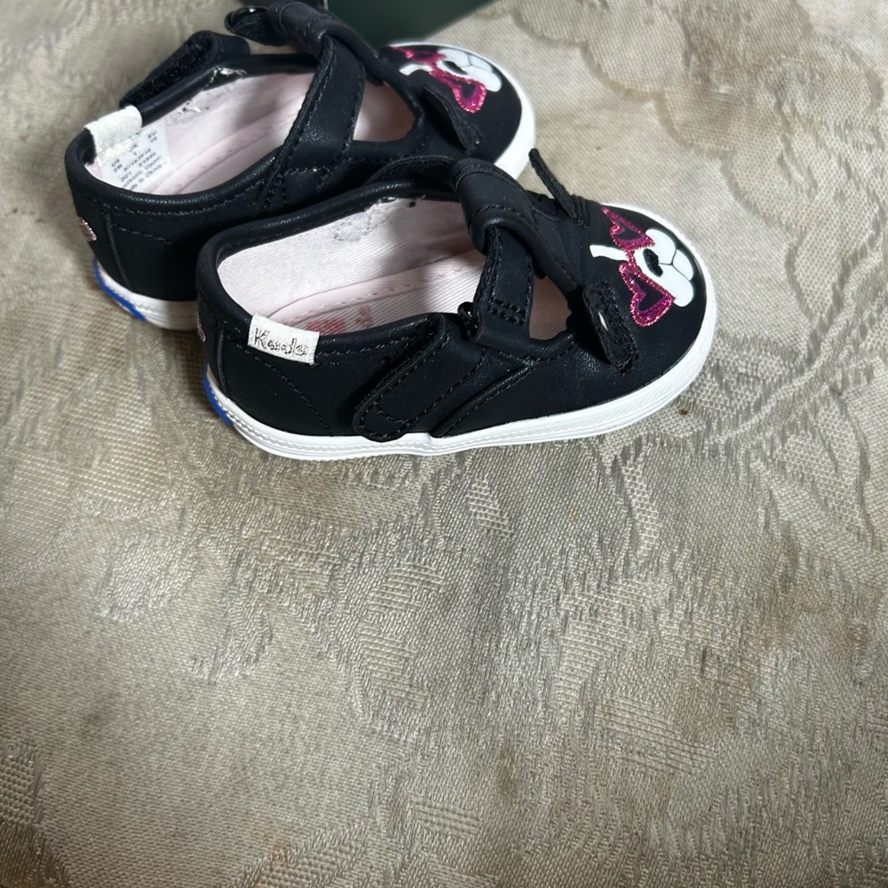 kate spade X KEDS baby girl  Black and Pink Kids Mary Jane Shoes Sz 2M - Picture 5 of 12